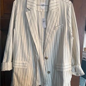 GAP Cream Striped Women's Blazer